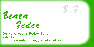 beata feder business card